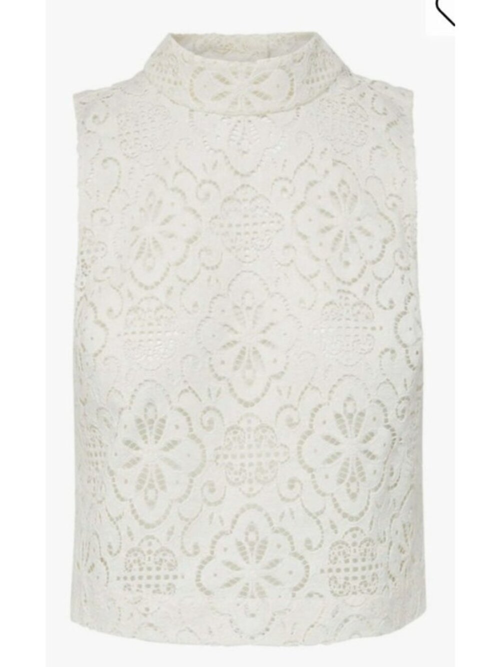 Veronica Beard Katmai Lace Top Size 12 Off White Eyelet Sleeveless Cropped NWT - Picture 3 of 16